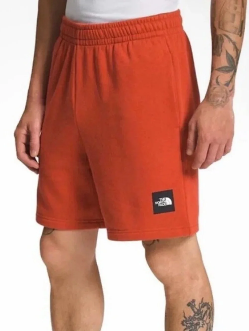 The North Face Men's Box NSE Cotton Fleece Shorts In Rusted Bronze Red Orange L‎